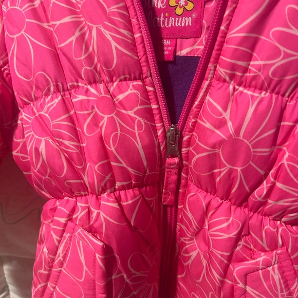 Pink Platinum Kids Pink Floral Puffer Jacket 18m NWT - Picture 2 of 7
